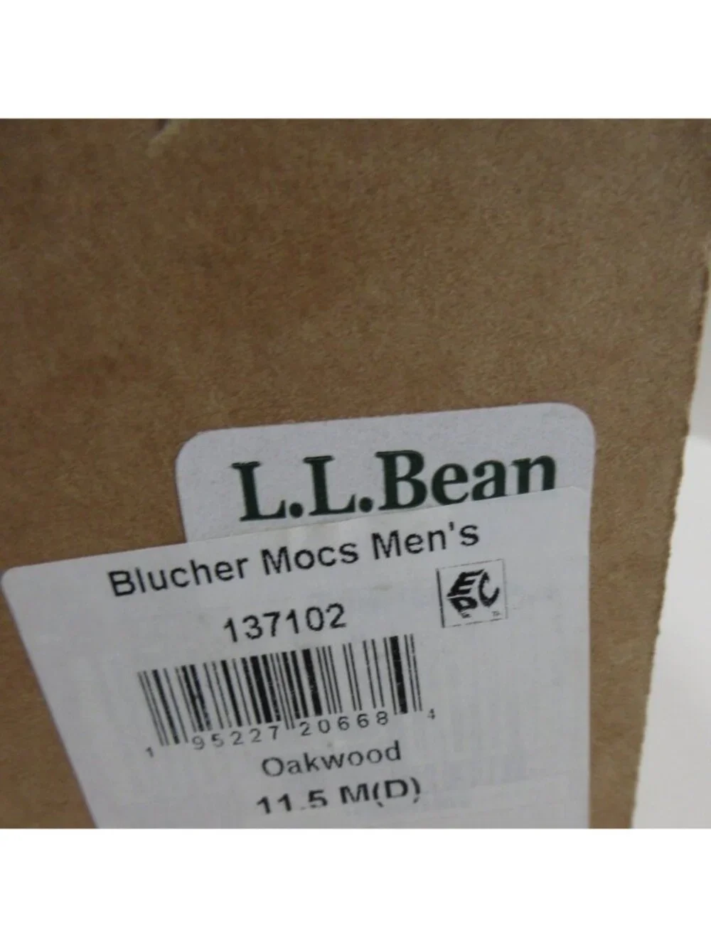 LL Bean Boat Shoes 11.5D Blucher Mocassin Leather Handsewn Lace Up NEW